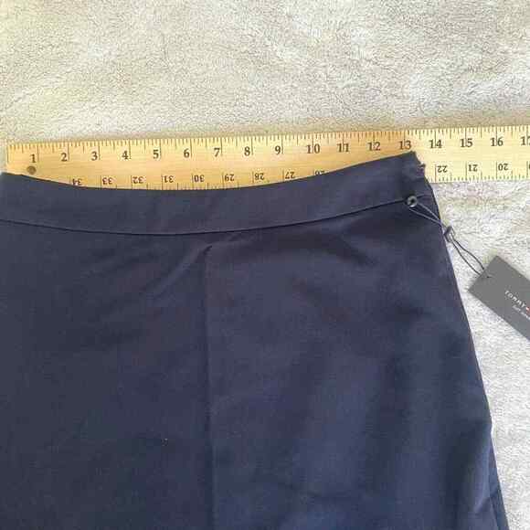 Tommy Hilfiger Navy Ruffle Hi-Low Skirt Suit Separates Lined Side Zip Size 0 - Picture 10 of 12